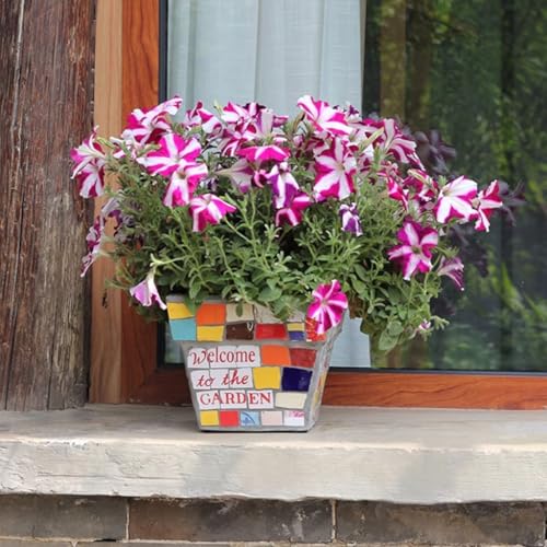 Blumentopf Retro Country Sukkulenten Keramik Kleiner Blumentopf Home Desktop Balkon Dekoration Modern Einfacher Blumentopf (A) von SOBOLON