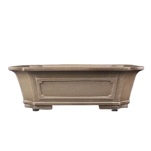 Blumentopf Vasen für Pflanzen aus violettem Ton, Bonsai Blumentopf, handgemachter rechteckiger Blumentopf 11 Zoll einfacher und moderner Blumentopf von SOBOLON