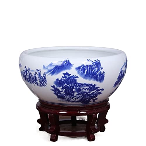 Blumenvase Keramik Blumentopf Topf für Innen Topf Lily Schüssel Lotus Topf Topf Topf Blumen Topf Wohnzimmer Topf Blumenvase Einfache und Moderne (D,S) von SOBOLON