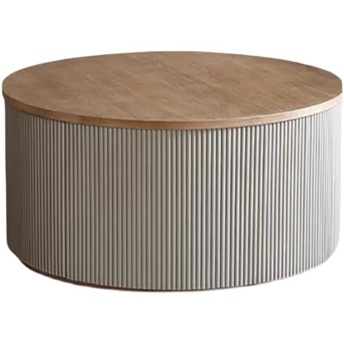 Couchtisch Teetisch Wohnzimmer Teetisch Kreativ runder Couchtisch Balkon Snacktisch Teetisch aus Holz Moderner Couchtisch(A) von SOBOLON