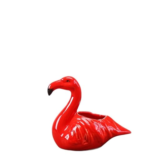 Kreativer Sukkulententopf, Tischdekoration für den Balkon, für den Garten, Keramiktöpfe mit Flamingos, einfach, modern (M) von SOBOLON