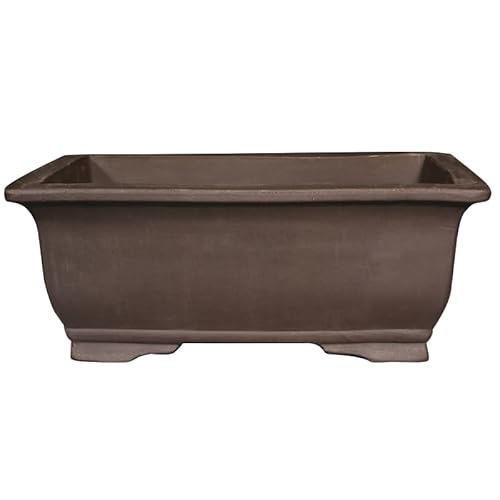 SOBOLON Blumentopf Lila Sand Rechteckig Blumentopf Pflaumenblüte Bemalt Groß Kaliber Bonsai Keramik Krippe Modern Schlicht Blumentopf von SOBOLON