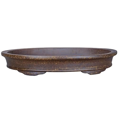 SOBOLON Blumentopf Lila Sand Vintage handgemachte ovale atmungsaktive Gartenarbeit Dschungel Landschaft Bonsai Topf Moderner einfacher Blumentopf(L) von SOBOLON