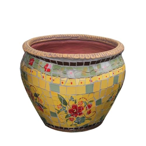 SOBOLON Blumentopf aus Keramik, handbemalt, kreativ, für Balkon, Terrasse, Wohnzimmer, Schlafzimmer, antiker Blumentopf, einfach, modern SOBOLON Blumentopf aus Keramik, handbemalt, kreativ, für Balkon, Terrasse, Wohnzimmer, Schlafzimmer, antiker Blumentopf, einfach, modern von SOBOLON