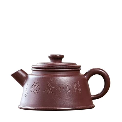SOBOLON Reise-Wasserkocher, 190 ml, handgefertigt, violetter Ton, geschnitzter Topf, rohes Erz, Schlammkessel, chinesisches Zisha-Teeset, Teekanne, grüne Teekanne von SOBOLON