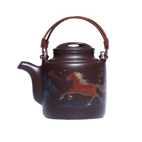 SOBOLON Travel Kettle Handgefertigte Teekanne mit großem Fassungsvermögen, violetter Ton, grüner Teekanne von SOBOLON