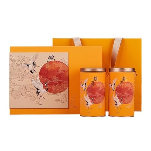 SOBOLON Zuckerbehälter Bulk Tee Vorratsbehälter Dose Süßigkeitendose Runde Blechdose Leere Dose Chinesische Teeservice Doppeldose Geschenkbox Set Kaffeebehälter von SOBOLON