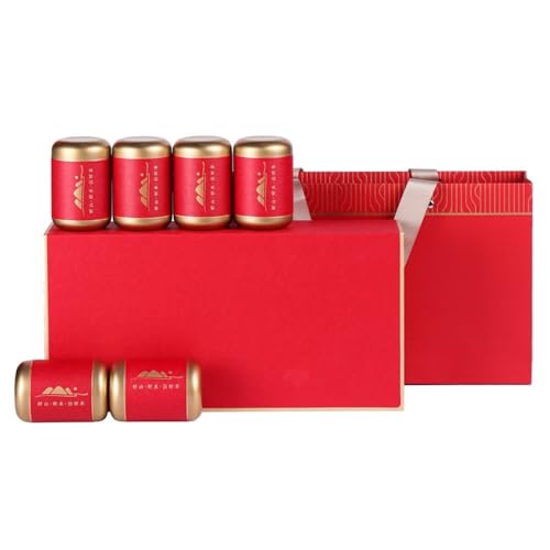 SOBOLON Zuckerbehälter Bulk Tee Vorratsbehälter Glas Kleine Versiegelte Dose Runde Blechdose Leere Glas Süßigkeitenglas Teeset Sechs Glas Geschenkbox Set Kaffeebehälter von SOBOLON