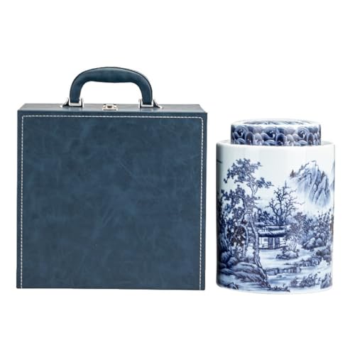 SOBOLON Zuckerbehälter Keramik Lose Tee Vorratsdose Glas Große Kapazität Versiegelte Vorratsdose Retro Tee Set Einzelglas Geschenkbox Set Kaffeebehälter von SOBOLON