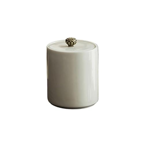 SOBOLON Zuckerbehälter Weiß Porzellan Teedose Teedose Keramik Versiegeltes Glas Klein Haushalt Tee-Warehouse Tragbares Teeset Kleine Teedose Kaffeebehälter von SOBOLON