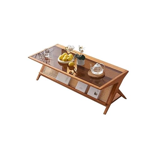 Sofatisch Teetisch Holz Couchtisch Wabi-Sabi Stil Home Rattan Teetisch Retro Wohnzimmer Glas Teetisch Modern Couchtisch Sofatisch Teetisch Holz Couchtisch Wabi-Sabi Stil Home Rattan Teetisch Retro Wohnzimmer Glas Teetisch Modern Couchtisch von SOBOLON