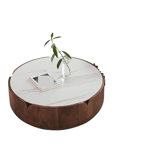 Teetisch Hebetisch Holz Schiefer Rund Massivholz Wohnzimmer Multifunktional Moderner Beistelltisch von SOBOLON