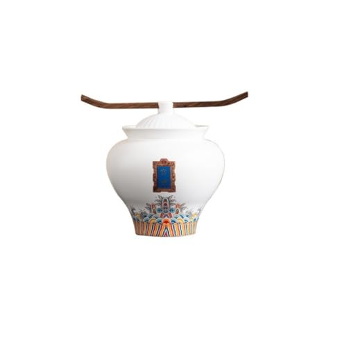Zuckerbehälter Bulk Tee-Lagerglas Haushaltsküche Gewürzaufbewahrungsglas Versiegeltes Glas Keramik-Tee-Set Leeres Glas Teemagazin Kaffeebehälter(E,L) von SOBOLON