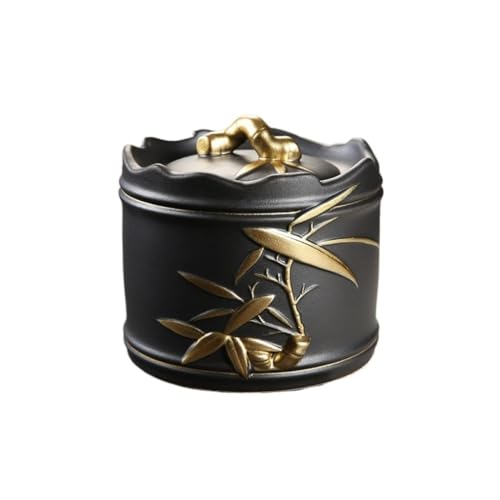 Zuckerbehälter Bulk Tee Lagerglas Keramik versiegeltes Glas Handgemaltes Gold- und Silbertee-Lagerglas Tee-Lagerglas Teebox Kaffeebehälter(A,M) von SOBOLON