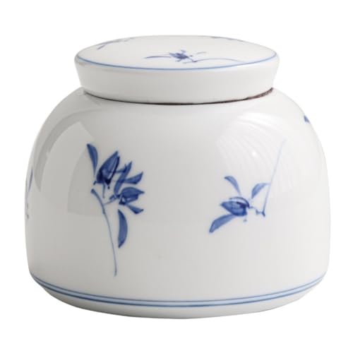 Zuckerbehälter Handbemalte Blume Keramik lose Tee Lagertank chinesischen Stil Haushalt versiegelten Tank kleinen Tee Lagertank Kaffeebehälter von SOBOLON