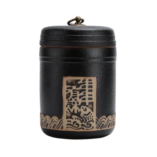 Zuckerbehälter Kreative bulk tee lagertopf mit deckel keramiktopf große kapazität versiegelt topf retro chinesischen tee set einzigen topf kaffeebehälter(A) von SOBOLON