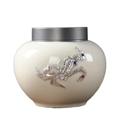 Zuckerdose Behälter zur Aufbewahrung von losem Tee Keramikdose Kleine versiegelte Dose mit doppellagigem Blechdeckel Retro Chinesisches Teeset Sing-Dose Zuckerdose Behälter zur Aufbewahrung von losem Tee Keramikdose Kleine versiegelte Dose mit doppellagigem Blechdeckel Retro Chinesisches Teeset Sing-Dose von SOBOLON
