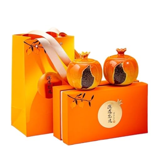 Zuckerdose Teedose Keramik Teedose mit Versiegelung, Kleine Dose for, Set, Geschenkbox Doppeldose Kaffeedose (B) von SOBOLON