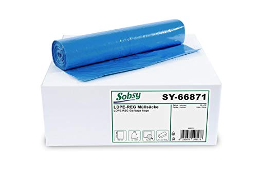 Müllsäcke Ldpe-Reg, Typ 60, Blau, Gerollt, 120l von SOBSY