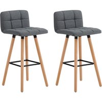FST50-DGx2, 2er Set Barhocker Barstuhl Tresenhocker mit Rücklehne Hocker Dunkelgrau Sitzhöhe: 68cm - Sobuy von SOBUY