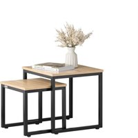 FBT42-N 2er Set Couchtisch Beistelltisch 2-teilig Satztisch Sofatisch Kaffeetisch Tisch-Set - Sobuy von SOBUY