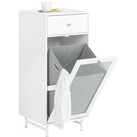Sobuy - BZR116-W Wäscheschrank mit ausklappbarem Wäschesack Wäschetruhe mit Glastür Wäschesammler Wäschekorb Badschrank Weiß bht ca. 40x96x40cm Sobuy - BZR116-W Wäscheschrank mit ausklappbarem Wäschesack Wäschetruhe mit Glastür Wäschesammler Wäschekorb Badschrank Weiß bht ca. 40x96x40cm von SOBUY