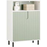 Sobuy - BZR138-GR Badkommode und Türen Midischrank Kommode Badschrank Badmöbel Sideboard Flurschrank Weiß-Grün bht ca. 60x87x30cm Sobuy - BZR138-GR Badkommode und Türen Midischrank Kommode Badschrank Badmöbel Sideboard Flurschrank Weiß-Grün bht ca. 60x87x30cm von SOBUY