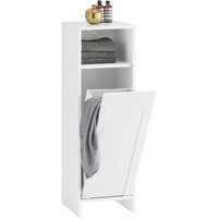 BZR161-W Wäscheschrank mit ausklappbarem Wäschesack Wäschesammler Wäschekorb Wäschetruhe Badezimmerschrank Badschrank Weiß bht ca. 30x97x30cm - Sobuy von SOBUY
