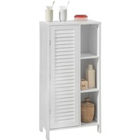 BZR39-W Badkommode Hochschrank Badschrank mit Lamellentür Kommode fürs Bad Badezimmerschrank Aufbewahrungsschrank weiß bht ca: 48x96x24cm - Sobuy von SOBUY