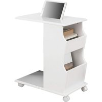 FBT67-W Beistelltisch mit Schlitz für iPad und 2 offenen Fächern, Rolltisch Sofatisch Couchtisch rollbar weiß bht ca.: 53x63x31cm - Sobuy FBT67-W Beistelltisch mit Schlitz für iPad und 2 offenen Fächern, Rolltisch Sofatisch Couchtisch rollbar weiß bht ca.: 53x63x31cm - Sobuy von SOBUY
