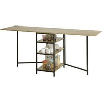 Sobuy - FWT62-N klappbarer Esszimmertisch mit 3 Ablagen Klapptisch Küchentisch Holztisch Tisch Industrie-Design bht ca.: 180x77x60cm von SOBUY