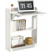 FWT92-W Schreibtisch klappbar Computertisch mit Ablagen Klapptisch Arbeitstisch Bürotisch für Homeoffice Wandtisch Laptoptisch bht ca.: 64x82x58cm von SOBUY