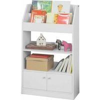 KMB11-W Kinderregal Bücherregal Standregal für Kinder Bücherschrank mit 2 Ablagen, 2 Ablagefächern und 2 Türen weiß bht ca.: 60x107x24cm - Sobuy von SOBUY