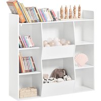 KMB55-W Bücherregal für Kinder Kinderregal Aufbewahrungsregal mit 8 offenen Fächern Spielzeugregal Standregal Regal Kinderzimmer Möbel weiß bht ca.: von SOBUY