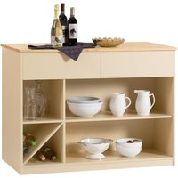 KNL04-MI Kücheninsel freistehend Küchenschrank Highborad Kommode Schrank Sideboard Bartisch Buffet Beige bht ca: 120x90x60cm - Sobuy von SOBUY