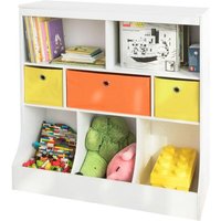 KMB26-W Kinder Bücherregal Kinderregal mit 5 Ablagefächern und 3 Stoffboxen Spielzeugregal Aufbewahrungsregal für Kinder Spielzeug-Organizer Weiß bht KMB26-W Kinder Bücherregal Kinderregal mit 5 Ablagefächern und 3 Stoffboxen Spielzeugregal Aufbewahrungsregal für Kinder Spielzeug-Organizer Weiß bht von SOBUY