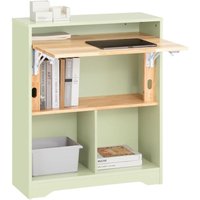 Sobuy - Klapptisch mit angebautem Schrank Klappbarer Tisch mit Schrank Faltbarer Tisch Schreibtischschrank Grün bht ca. 70x85x54cm FWT104-GR von SOBUY