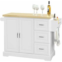 FKW41-WN Luxus-Küchenwagen Küchenschrank Sideboard Kücheninsel mit erweiterbarer Arbeitsfläche bht ca.:130x91x46(+25)cm - Sobuy von SOBUY