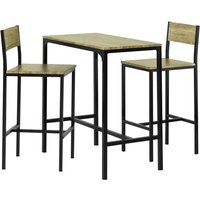 OGT03-N Bartisch Set 3-teilig Esstisch Bistrotisch Balkonmöbel Bistromöbel,Stehtisch,Gartenmöbel Set,Terrassenmöbel - Sobuy von SOBUY