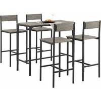 OGT14-N Bartisch Set 5-teilig Sitzgruppe Esstisch Bistrotisch mit 4 Hockern Stehtisch - Sobuy von SOBUY