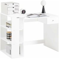 FWT35-W Schreibtisch mit 1 Schublade und 3 Ablagen Tisch Arbeitstisch Computertisch Bürotisch, weiß bht ca: 101x76x60cm - Sobuy von SOBUY