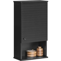 BZR25-SCH Hängeschrank mit Einer Tür und einem Fach Wandschrank Küchenschrank Badhängeschrank Medizinschrank Badmöbel Schwarz bht ca. 40x76x21cm von SOBUY