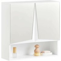 BZR94-W Spiegelschrank Hängeschrank Wandschrank Badschrank Badmöbel Spiegel Wandspiegel Badspiegel Badschrank Badezimmermöbel Weiß bht ca: 48x48x17cm von SOBUY