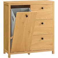 Sobuy - BZR97-SN Wäscheschrank mit ausklappbarem Wäschesäcken Wäschesack Wäschetruhe Wäschekorb Badezimmerschrank Badschrank Badmöbel Badkommode von SOBUY