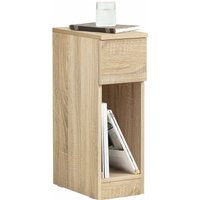 FBT111-N Nachttisch mit Schublade für Boxspringbett Sofatisch Beistelltisch schmal Telefontisch Nachtschrank Nachtkommode Natur bht ca.: 20x60x35cm von SOBUY