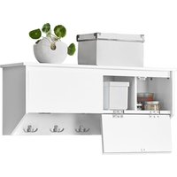 FHK24-W Wandgarderobe Flurgarderobe Kleiderhaken Hängeregal mit 2 Klappen und 5 Haken Wandregal Garderobe weiß bht ca.: 78x30x20cm - Sobuy FHK24-W Wandgarderobe Flurgarderobe Kleiderhaken Hängeregal mit 2 Klappen und 5 Haken Wandregal Garderobe weiß bht ca.: 78x30x20cm - Sobuy von SOBUY