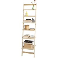 SoBuy FRG161-N Leiterregal Badregal Bücherregal mit sechs Böden Spießtannenholz BHT ca.: 41x165x30cm von SOBUY