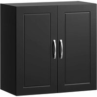 Sobuy - FRG231-SCH Hängeschrank Badschrank Küchenschrank mit zwei Türen Medizinschrank Wandschrank Badmöbel schwarz bht ca: 60x60x30cm von SOBUY