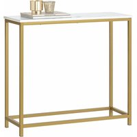 FSB29-G Konsolentisch mit goldenem Metallrahmen Flurtisch Dekotisch Sideboard Beistelltisch Wohnzimmer Eingangsbereich bht ca: 80x75x30cm - Sobuy von SOBUY