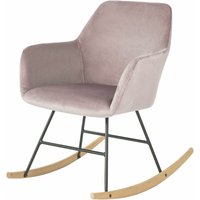 FST68-P Schaukelsessel Schaukelstuhl Relax Stuhl Sessel aus Samt und Buche Pink Belastbarkeit: 150kg - Sobuy von SOBUY